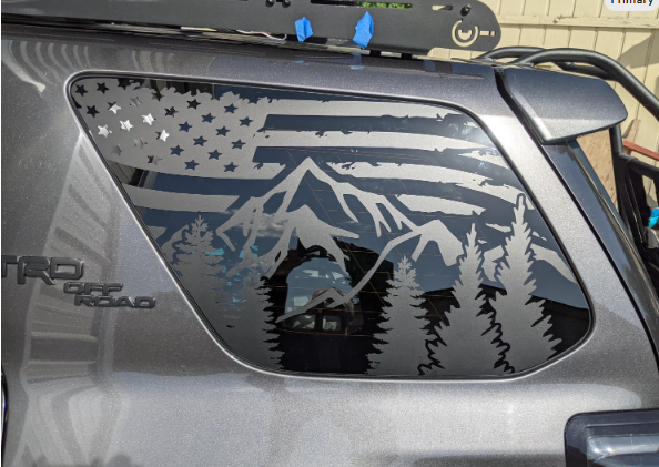 Fits 2010-2024 Toyota 4RUNNER Rear Side Window Decal Sticker