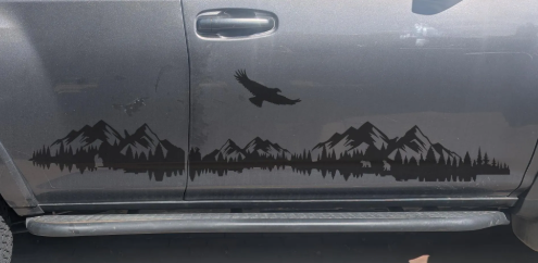 Mountains, Nature and Lake with Eagle